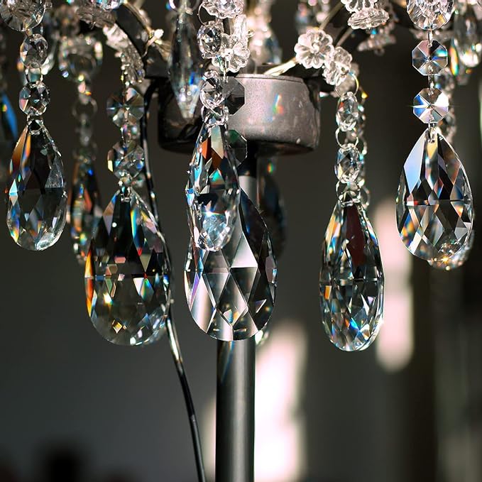 1ft 10pcs Teardrop Crystals Garland, Hanging Chandelier Crystals Prism Beads Chain for Wedding Home Decoration Clear GOLDENHAITAI-VerdiqueGarden