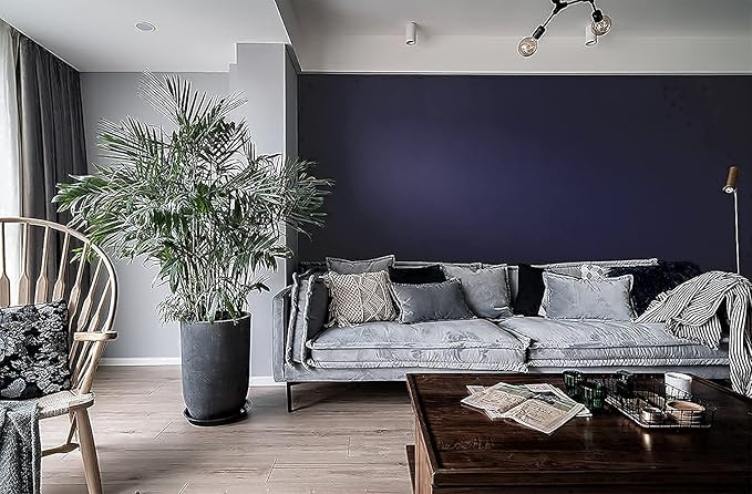 Dimoon 236''x17.7'' Blue Peel and Stick Wallpaper Contact Paper Modern Self Adhesive Wall Paper Removable Renter Friendly Textured Solid Color Shelf Cabinet Vinyl Roll (236''x17.7'',Tibetan Blue)-VerdiqueGarden