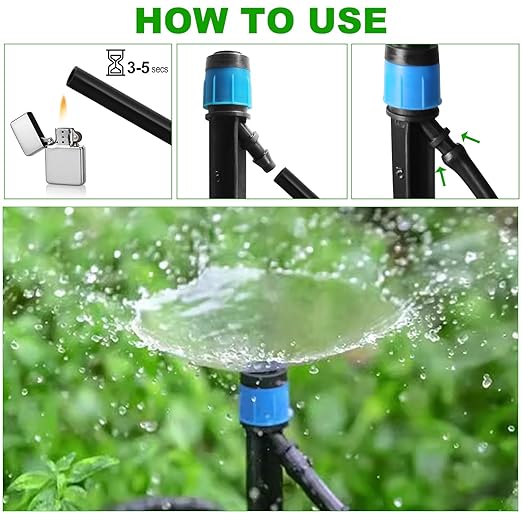 Drip Irrigation System Kit,100FT Adjustable Drip Watering Plant System with 5/16" and 1/4" Irrigation Tubing Hose,Drip Emitters,Lock Barbed Tee Fittings for Garden and Raised Beds,Greenhouse,Yard,Lawn-VerdiqueGarden