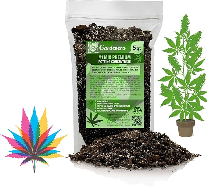 Organic Autoflower Plants Potting Soil Mix - Perfect Balance of Nutrients, Drainage, and Aeration for Thriving Autoflower Plants- 5 Quart-VerdiqueGarden
