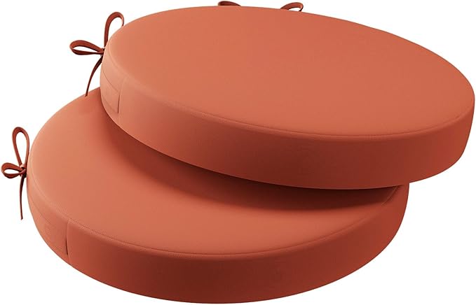 AAAAAcessories Outdoor Seat Cushions for Chairs, Waterproof, Fade-Resistant Patio Furniture Replacement Cushions, 15" x 15" x 2", Set of 2, Rust-VerdiqueGarden