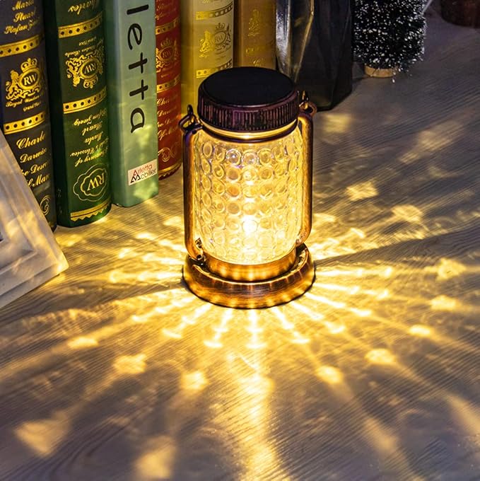 Outdoor Garden Decor, 2 Pack Solar Lantern Waterproof Warmwhite Mason Jar Hanging Lights, Porch Decorative for Garden Yard Patio Backyard Deck Courtyard Lawn-VerdiqueGarden