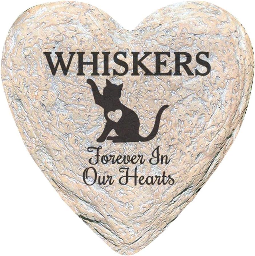 GiftsForYouNow Engraved Assorted Animals with Heart Memorial Heart Garden Stone, Cat Our-VerdiqueGarden