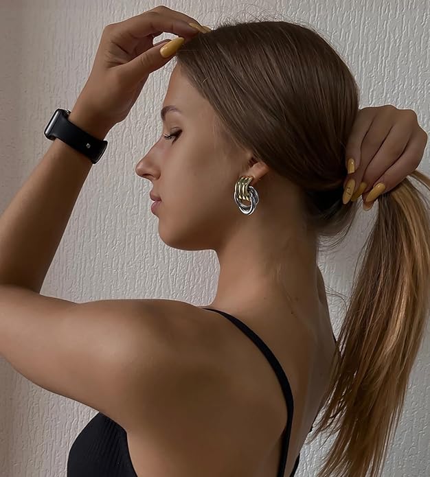 Geometric Earrings for Women, Chunky Dangle Earrings Trendy Vintage Statement Earrings Dupes Jewelry for Women