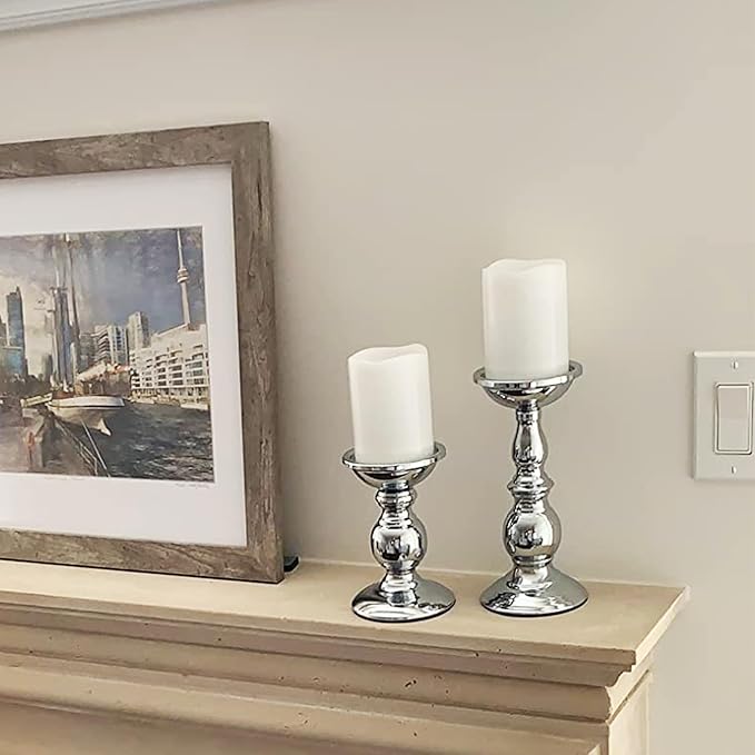 4" Outdoor Battery Operated Candle Waterproof Led Pillar Lights Flickering Flameless Candles with Timer Realistic Fake Electric Pillars for Lantern Garden Wedding Halloween Christmas Decorations,White-VerdiqueGarden