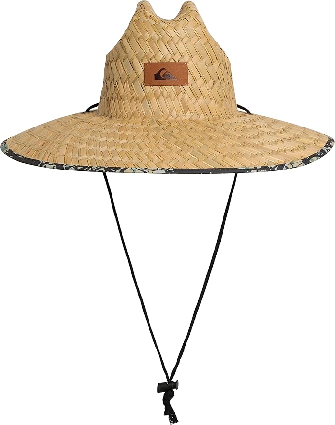 Quiksilver Men's Wide Brim Outdoor Lifeguard Straw Sun Hat-VerdiqueGarden