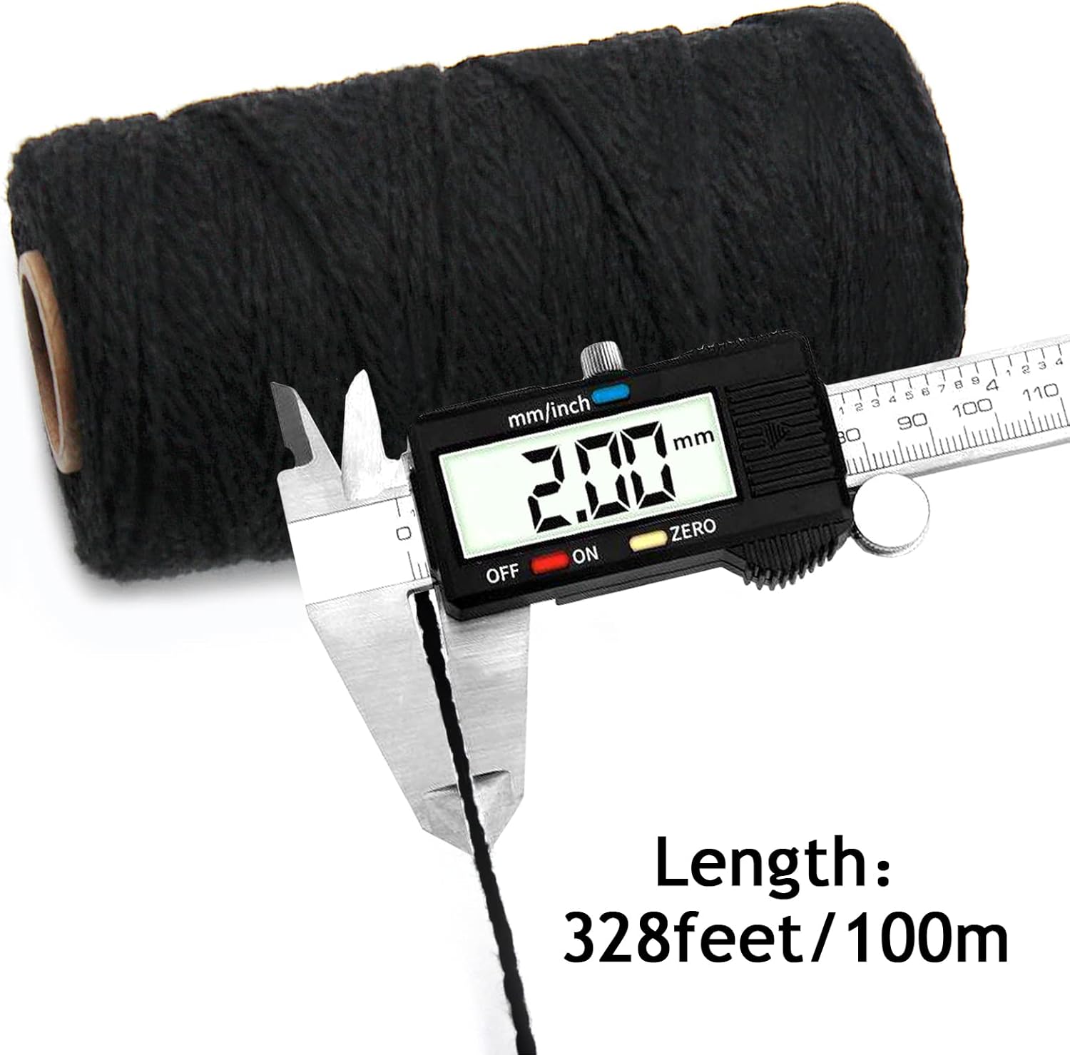 Anvin 984 Feet Cotton Jute Twine Pack - Natural, Black (Pack of 3, 10 Ply, 2mm Thick) for Bakers, Butchers, Arts & Crafts, Gardening-VerdiqueGarden