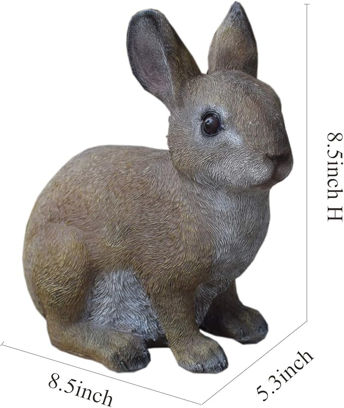 Rabbit Resin Animal Garden Statue Outdoor and Garden Decor Patio Yard (Rabbit 8.5 inch)-VerdiqueGarden