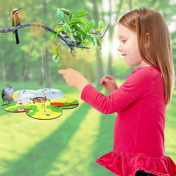12 Pack Bird Feeder Craft Kits for Kids Ages 3-5 4-8 8-12, DIY Wooden Art Painting Outdoor Bulk Toys for Boys & Girls, Easter Christmas Gifts, Party Favor Gifts for Nature Loving Children-VerdiqueGarden