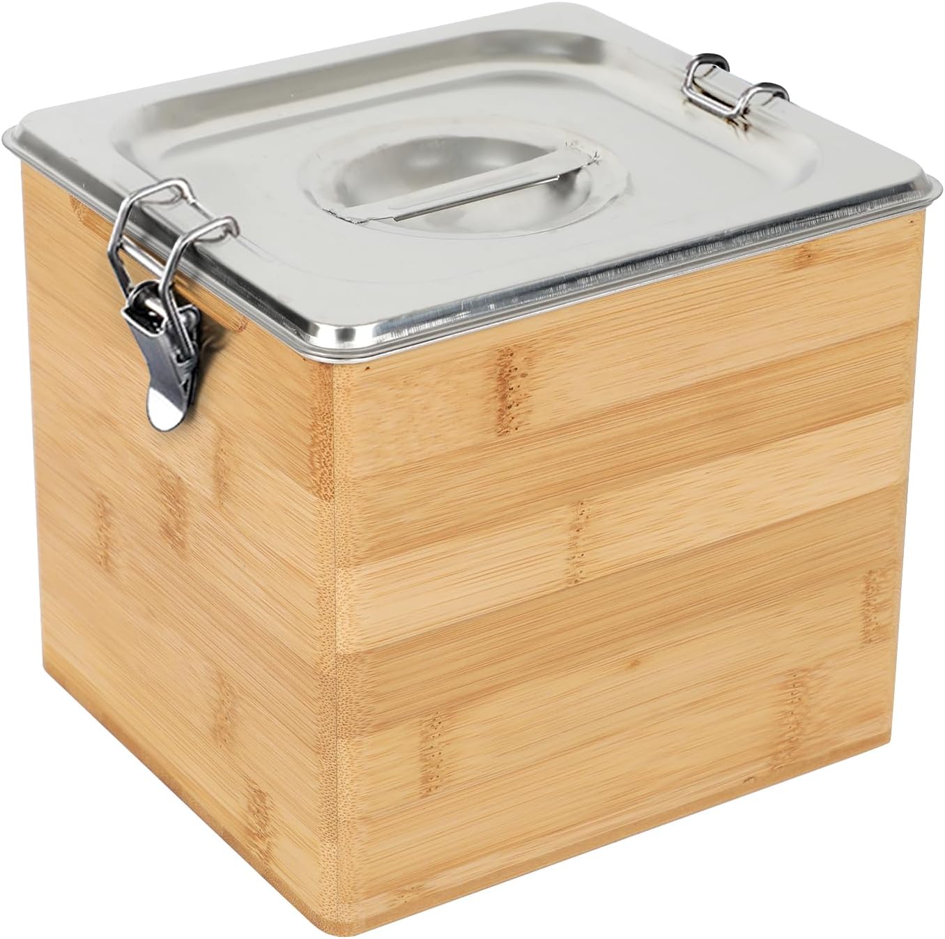 AQQHSAIN Compost Bin with Lid 0.8 Gal Countertop Compost Kitchen Scrap Indoor Large Compost Bucket Kitchen Odorless Smell Proof Composter with Stainless Steel Insert (Brown, 3L)-VerdiqueGarden