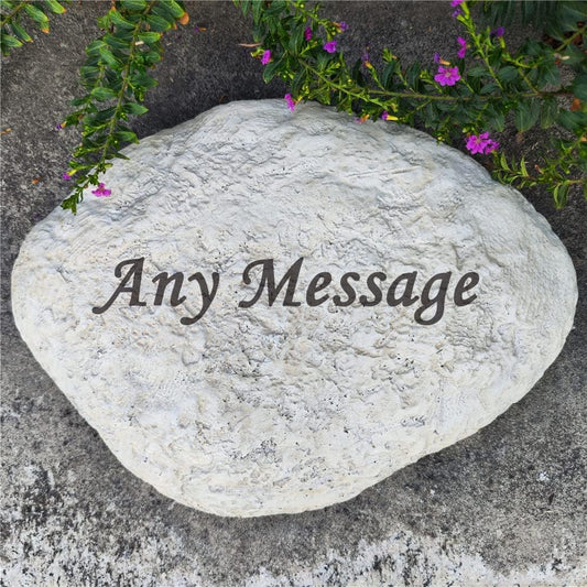 Personalized Garden Memorial Stones Engraved Rocks with Any Message, Decorative Grave Memorial Plaques Rocks for Loved Ones Outside Cemetery Decoration, Resin, 11" x 8"-VerdiqueGarden