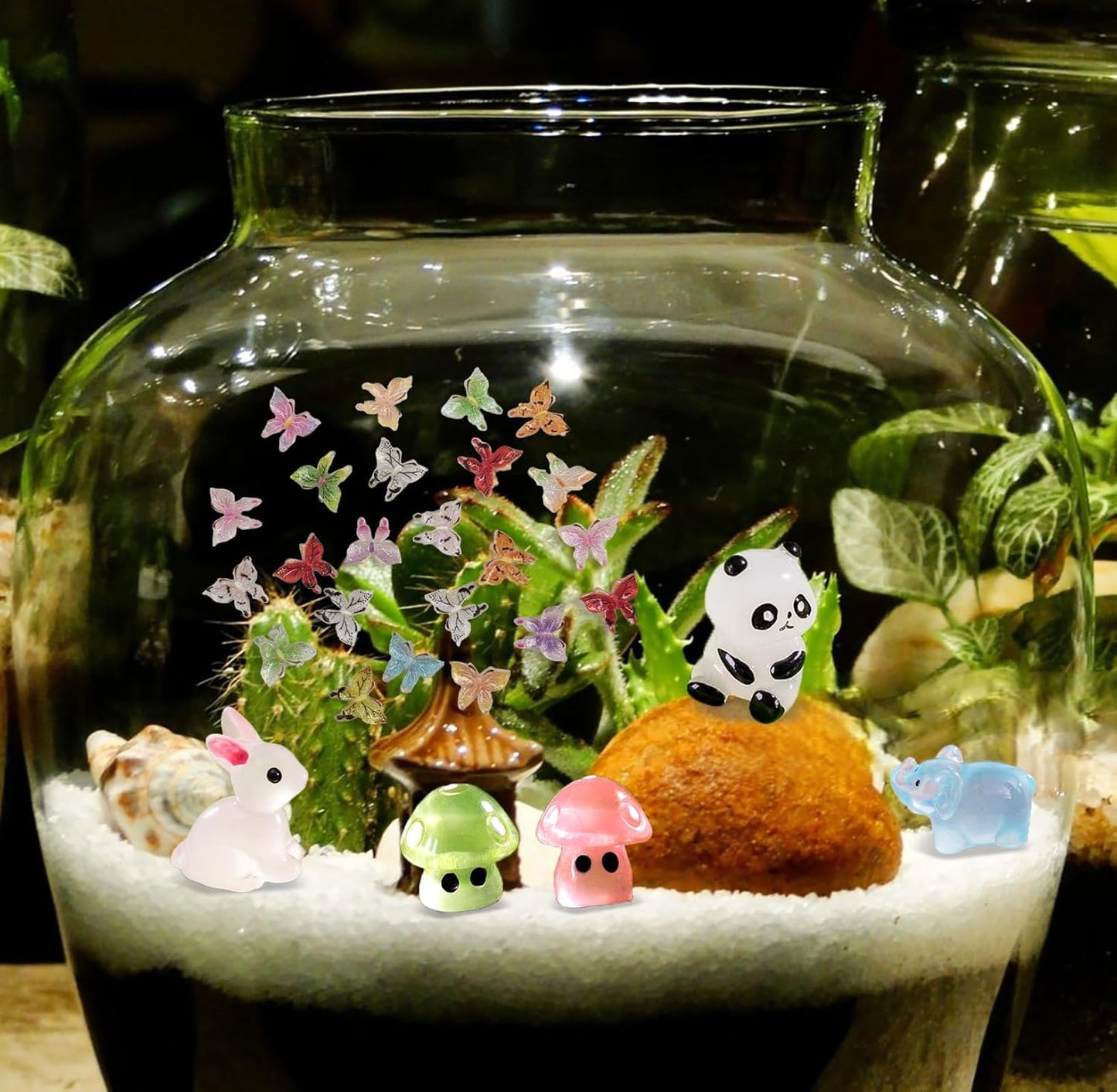 110 Pcs Luminous Mini Resin Animals Tiny Resin Figurines Glow in The Dark Tiny Ducks for Fairy Garden, Miniature Accessories, Crafts, and Decor-VerdiqueGarden