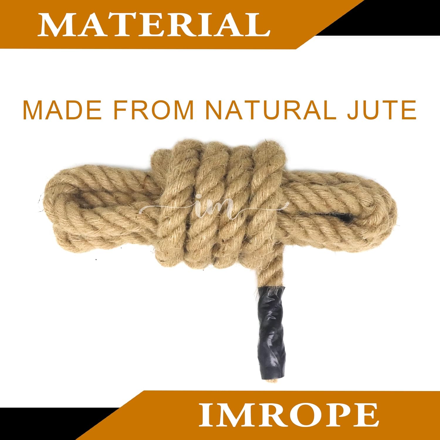 Jute Rope 1 Inch x 10 Ft, IMROPE Natural Jute Rope Twisted 4 Strands for DIY Arts Crafts, Garden, Home Decorating, Hammock-VerdiqueGarden