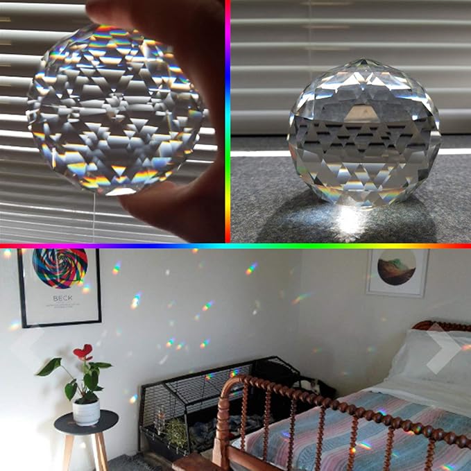 Clear Crystal Ball Prism Window Rainbow Maker Window Prisms Suncatcher for Feng Shui, (100mm/3.94inch)-VerdiqueGarden