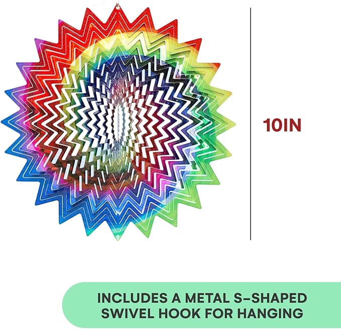 VP Home Celestial Planet Kinetic Wind Spinner for Yard and Garden Wind Spinner Outdoor Metal Large Hanging Plantary Decor 3D Garden Art Wind Sculpture Spinners Kinetic Art Garden Decorations-VerdiqueGarden