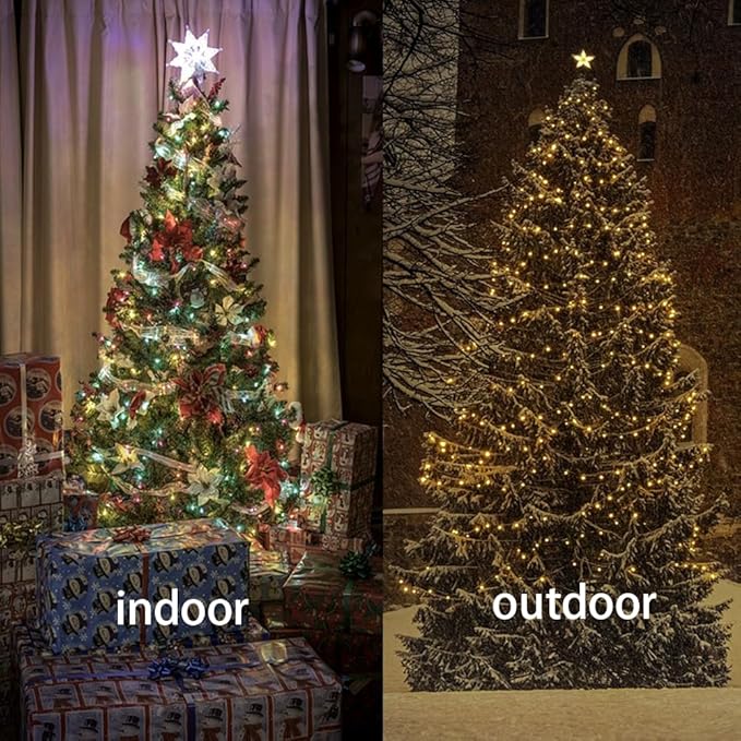 Outdoor String Lights, 1000 LED 328Ft Christmas Light with Remote, 8 Lighting Modes, Powered Plug for Wedding Party Garden Tree Yard Indoor Decorations-VerdiqueGarden