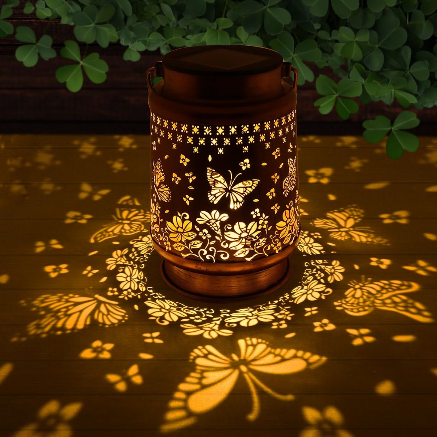 Solar Lanterns Outdoor Waterproof, Butterfly Hanging Solar Lanterns Birthday Gifts for Women Mom Grandma, Garden Decor for Patio Yard Lawn Backyard Porch-VerdiqueGarden