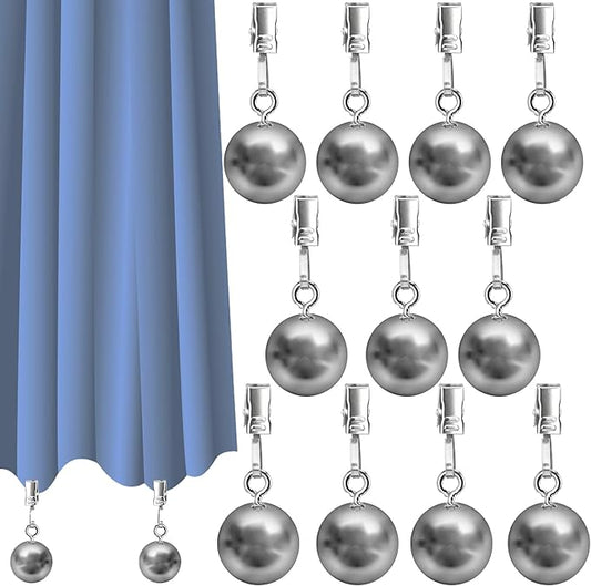 10 Pack Heavy Duty Curtain Weights, Heavy Weights for Outdoor Curtains of Pergola Patio Gazebo Cabana, Stainless Steel Weight Clip Down Curtain, Garden Flag, Shower Curtain, Tablecloth-VerdiqueGarden