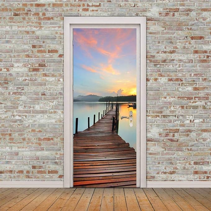 3D Door Stickers Murals - Peel and Stick Wallpaper - Self-Adhesive Decals - Removable PVC Waterproof - Bedroom, Living Room - 37.4" x 82.7"-VerdiqueGarden