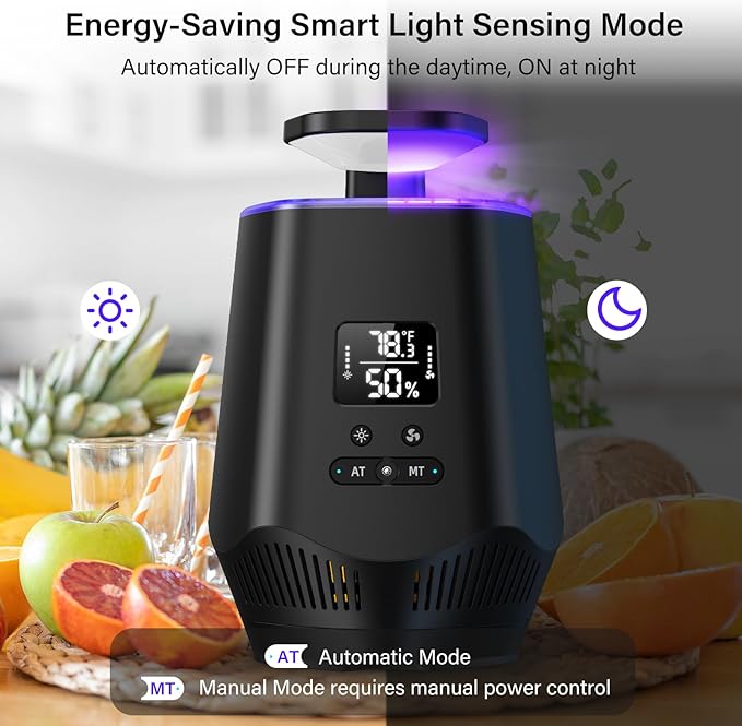 Fruit Fly Traps for Indoors, Gnat Traps for House Indoor Fly Trap Indoor, Effective Fruit Fly Traps Bug Zapper Indoor Mosquito Trap for House Plant Pest Control with 10PCS Refills-VerdiqueGarden