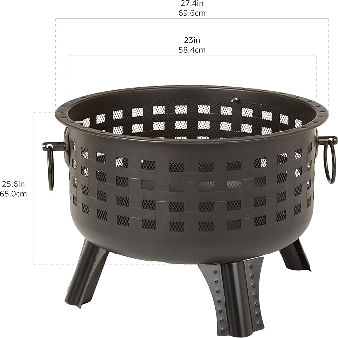 Amazon Basics 27 inch Steel Round Lattice Fire Pit-VerdiqueGarden