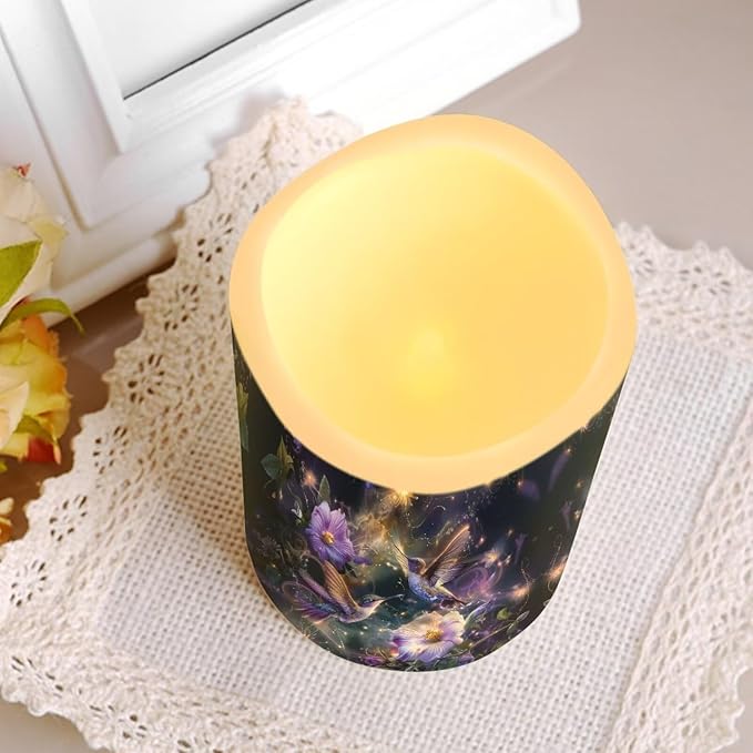 Ystardream LED Candle Set of 4 with Remote Control, Multicolor, Modern, Battery Operated, Tabletop, Indoor, 4/8H Timer, 12 Colors, 5.7 Inches Tall-VerdiqueGarden