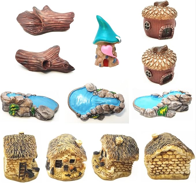 HYG Miniature Fairy Garden Accessories, Figurines, Landscape Set, Potted Horticulture Ornaments for Decoration-VerdiqueGarden