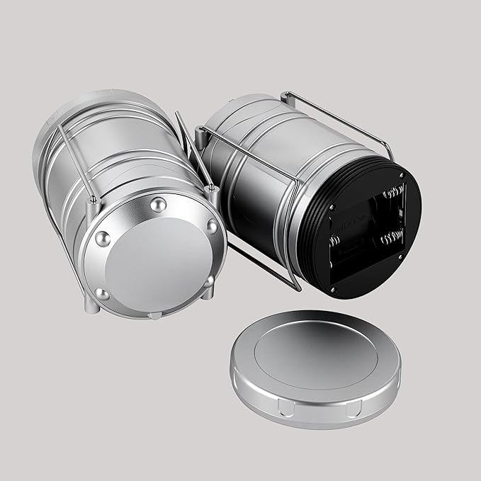 Lichamp LED Camping Lantern, 4 Pack Battery Powered Flashlight for Power Outages, Portable Collapsible Hanging Light Essential for Home, Outdoor, Emergency Lamp Survival Kit Gear for Hurricane, B4SL-VerdiqueGarden