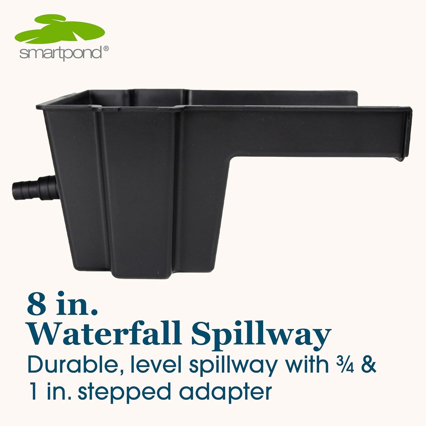 smartpond Waterfall Spillway, 8 inch Wide Weir, Waterfall Box, Smooth Flow, Durable Construction, Easy to Install, Great for Waterfalls, Pondless Water Features and Streams-VerdiqueGarden