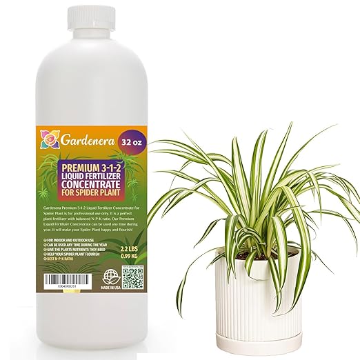Premium Liquid Spider Plant Fertilizer - 3-1-2 Concentrate for Indoor Plants and Flowers by Gardenera | Organic Plant Food for Spider Plants - 32oz-VerdiqueGarden