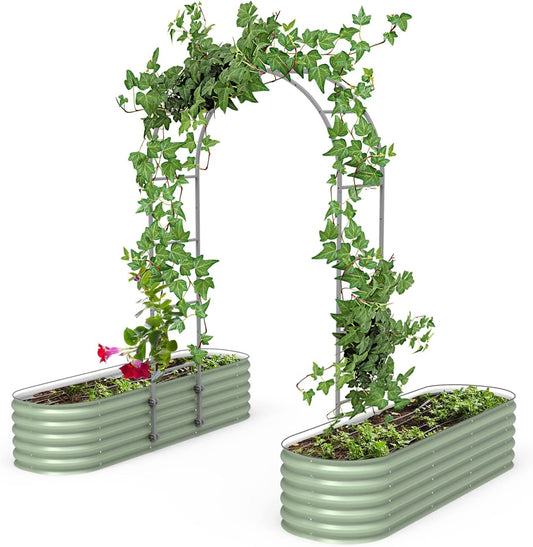 Vego Garden Modular Arched Trellis System Single Section 1.5' Long Trellis for Garden Bed 2.0’ x 3.5’(Kids Bed) and 3.5’ x 3.5’(4 in 1)-VerdiqueGarden