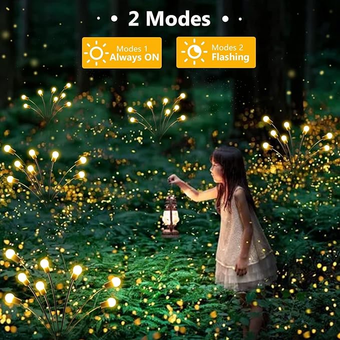 10-Pack Solar Outdoor Lights for Garden Decorations, 80 LED New Upgraded Solar Firefly Lights (Sway by Wind), Solar Lights Outdoor Waterproof for Outdoor Pathway Patio Yard Porch Decor (Warm White)-VerdiqueGarden