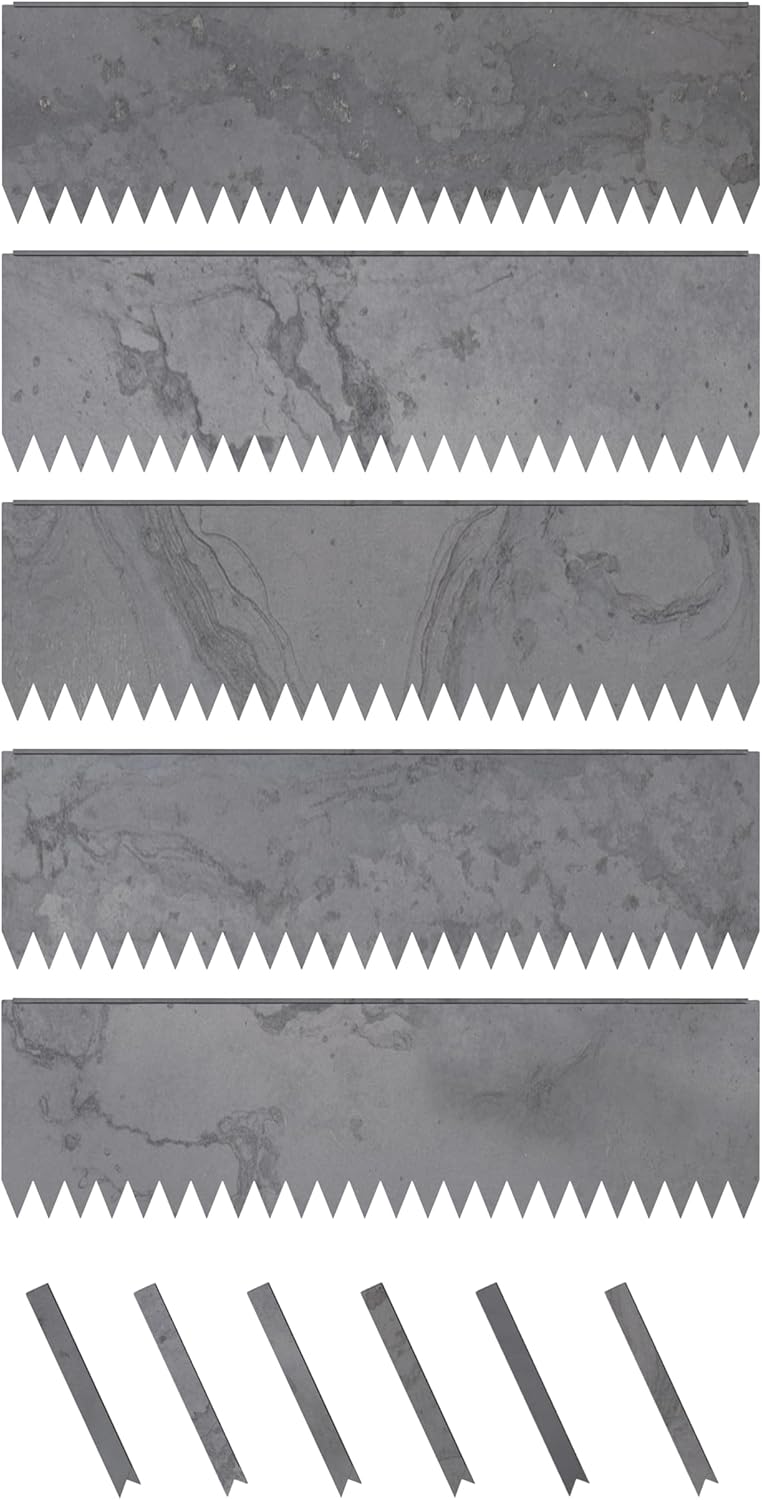 Hammer-in Landscape Edging - 48-inch Strips - 14-inch Depth 1/4-inch Rounded top COR-Ten Steel (5 Pack)-VerdiqueGarden