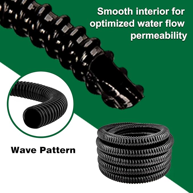 1.25" ID x 23.6 Ft Premium Flexible PVC Pond Tubing - Durable, Kink-Resistant, and Multipurpose for Ponds, Water Features, Filters, and More - Easy Installation and Concealment-VerdiqueGarden