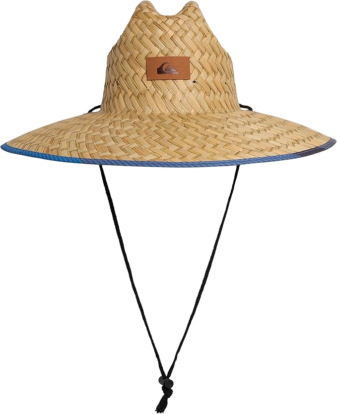 Quiksilver Men's Wide Brim Outdoor Lifeguard Straw Sun Hat-VerdiqueGarden