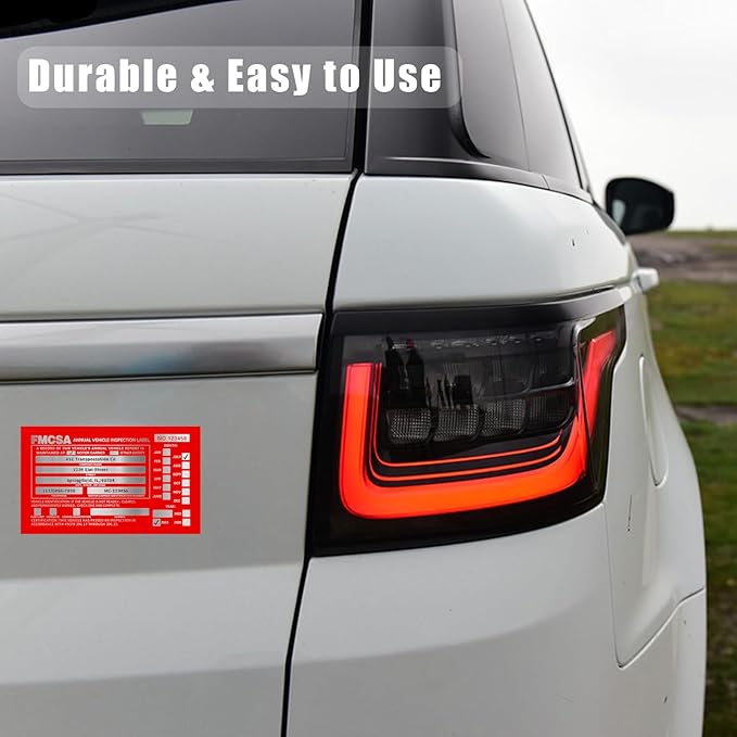 Goldenfox DOT Inspection Forms and Stickers,10-Pack,3-Ply Carbonless Annual Vehicle Inspection Report Form(8.5" x 11.75) with Red Exterior Aluminum Inspection Label(6"x3.5"), Permanent Adhesive.-VerdiqueGarden