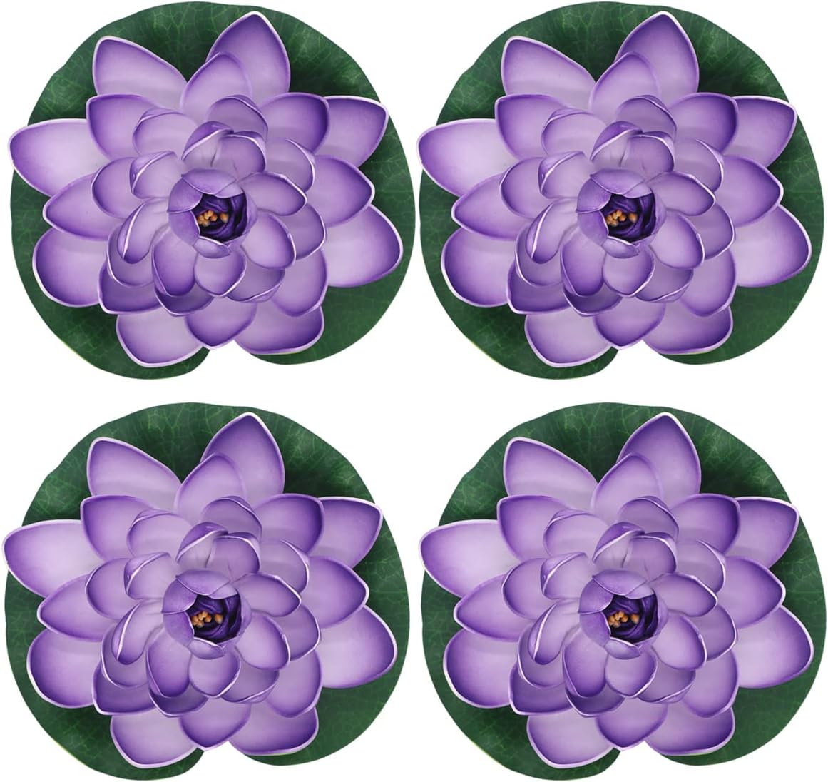 FZBNSRKO Artificial Lotus,4PCS 7.1" Inch Floating Foam Lotus Flowers for Pool,Realistic Water Lily Pads for Home Outdoor Patio Pond Wedding Party Decorations,Blue-VerdiqueGarden