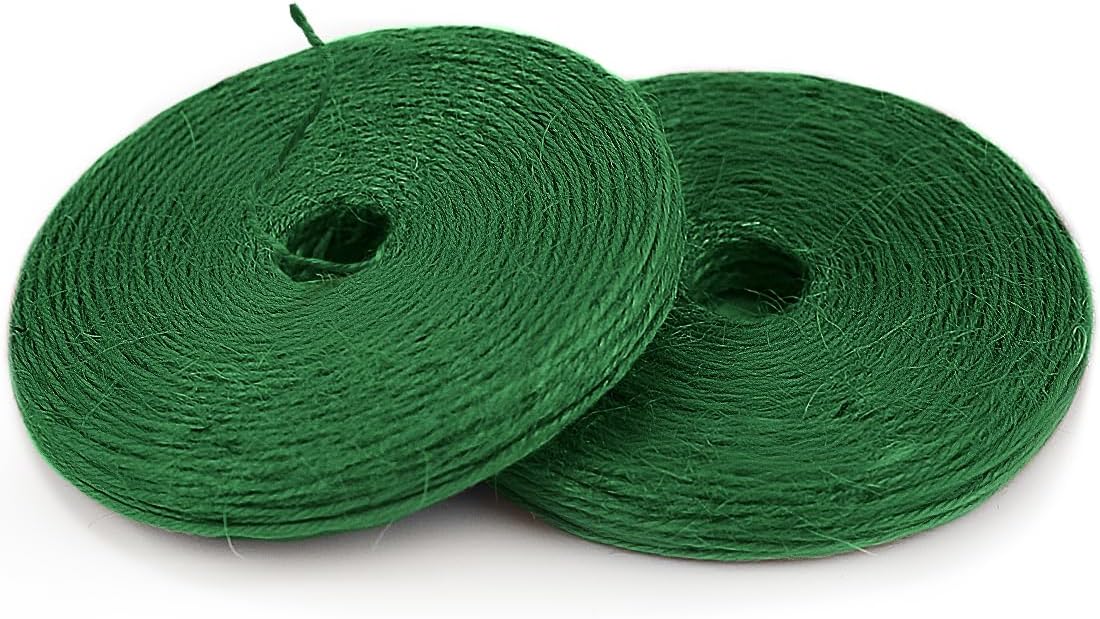 PerkHomy 800 Feet (2Pcs * 400Feet) Garden Twine Strong Natural Jute Long Green Twine for Gardening Tomato Climbing Plant Tie Floristry Crafts Gift Wrapping Packing Decor-VerdiqueGarden