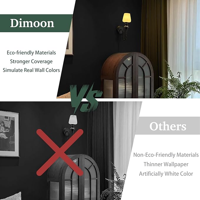 Dimoon 590''x17.7'' Black Peel and Stick Wallpaper Contact Paper Self Adhesive Wall Paper-VerdiqueGarden