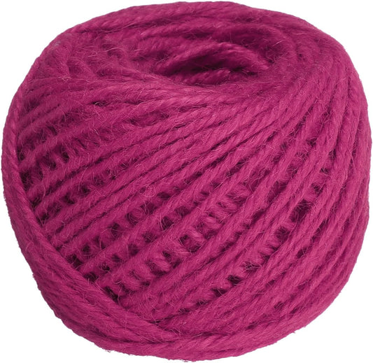 uxcell 164 Feet Natural Jute Twine String,3mm Thin Garden Twine Rope Colored Plant String Cord for DIY Art Crafts Gift Wrapping Decoration Packing Gardening Plant Hanger,Rose Red-VerdiqueGarden