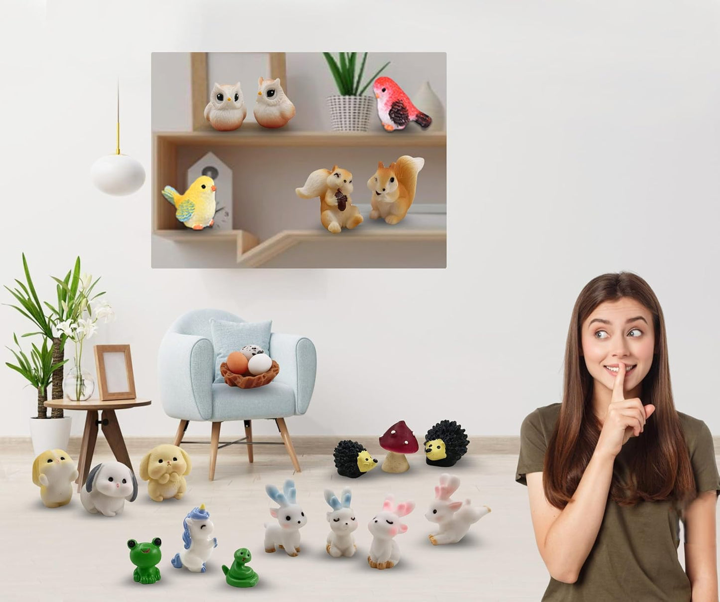 30 Pcs Tiny Resin Animals to Hide Mini Forest Animals Figurines for Miniature Garden Fairy Garden Succulents Plants Ornaments-VerdiqueGarden