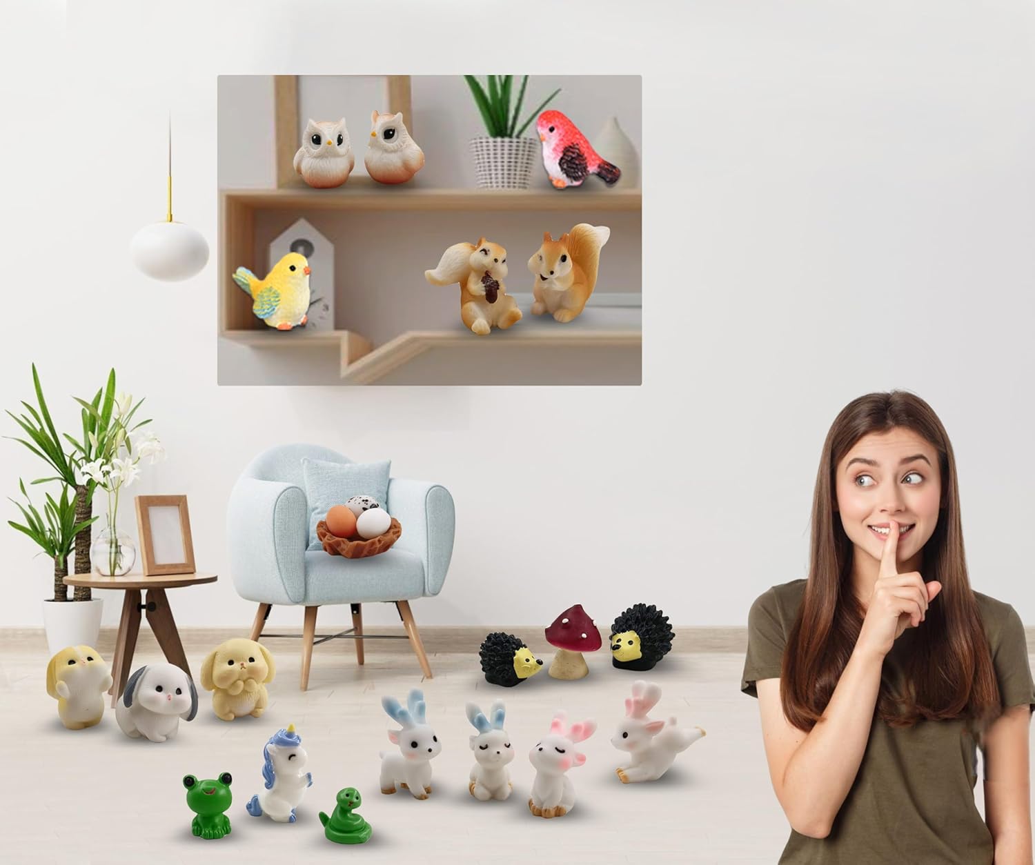 30 Pcs Tiny Resin Animals to Hide Mini Forest Animals Figurines for Miniature Garden Fairy Garden Succulents Plants Ornaments-VerdiqueGarden