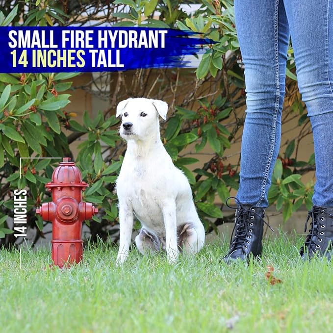 Dog Fire Hydrant Garden Statue with 2 Stakes, 14 Inches (Small)-VerdiqueGarden