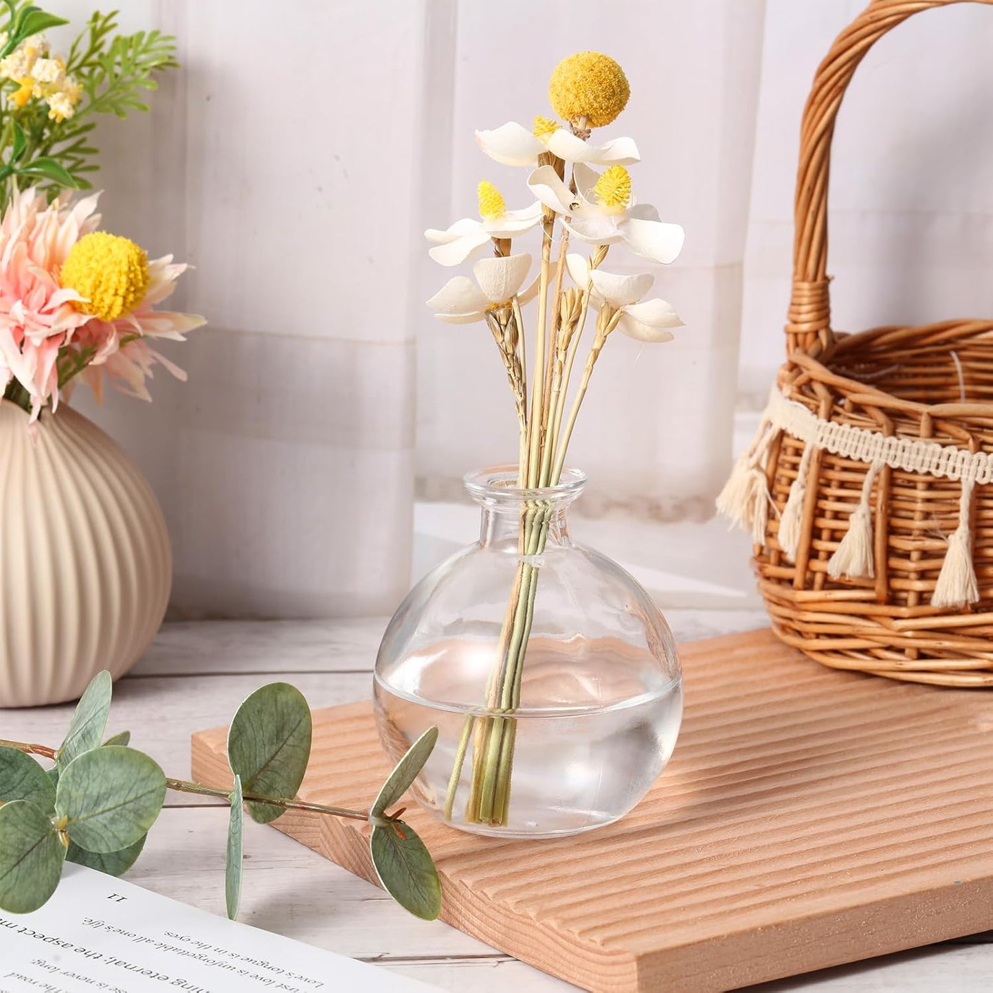 Tessco for you 12 Pcs Potion Bottles Round Glass Clear Potion Jars 8.5 oz Spherical Decorative Witch Bottles Wizard Stuff for Liquor Halloween Decoration DIY Art Crafts Gift (Stylish)-VerdiqueGarden