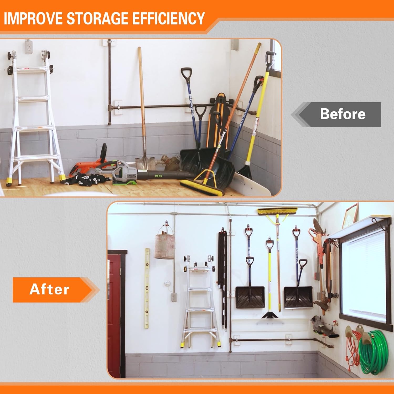 26 Pack Garage Hooks Heavy Duty Utility Steel with Anti-Slip Coating Wall Mount Storage Organizer for Hanging Power and Garden Tools, Ladders, Hose, Bikes, Ropes, Bulk Items, and More-VerdiqueGarden