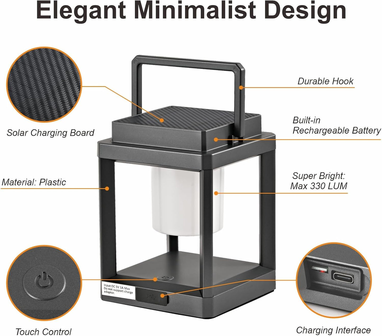 LETRY Solar Outdoor Table Lamp: Outdoor Lanterns for Patio Waterproof,Portable Rechargeable Solar Lamp-VerdiqueGarden