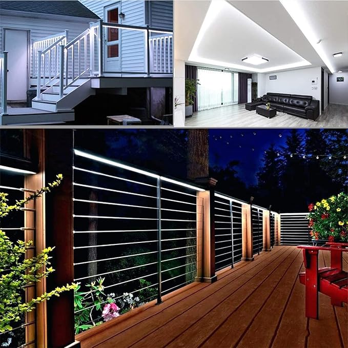 200ft LED Rope Lights Outdoor, 1440 LED Flexible Tube Lights with 8 Modes, Waterproof LED Rope Lighting for Outside, Garden, Patio, Bedroom, Party, Pool, Fences, Indoor Outdoor Decoration (White)-VerdiqueGarden