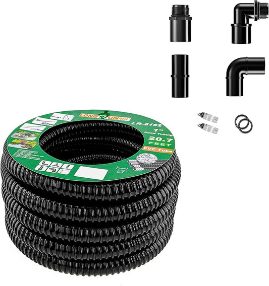 1.25" ID x 23.6 Ft Premium Flexible PVC Pond Tubing - Durable, Kink-Resistant, and Multipurpose for Ponds, Water Features, Filters, and More - Easy Installation and Concealment-VerdiqueGarden