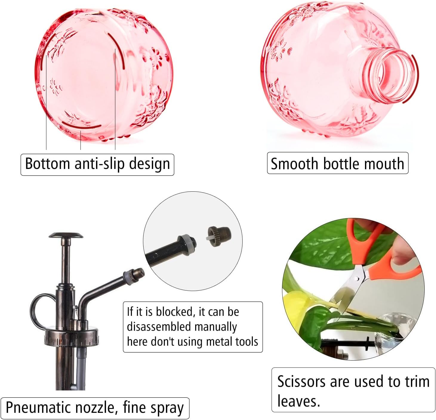 XXXFLOWER Glass Plant Mister Spray Bottle for Indoor Plant Spritzer Succulent Watering Bottle Tall Vintage Style with Bronze Plastic Top Pump-VerdiqueGarden