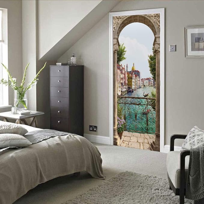 3D Door Stickers - Peel & Stick Murals - Landscape - Removable PVC Waterproof Door Poster - 37.4" x 84.6"-VerdiqueGarden